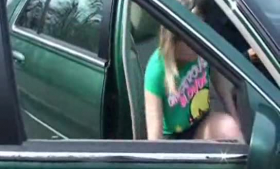 Lusty chick is fucking a horny taxi driver and getting her hairy pussy licked before fucking.