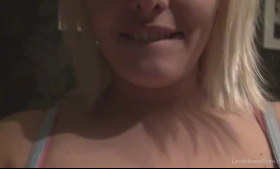 Solo busty blonde anal slut needs two good dildos.