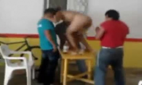 Public group sex action at an org. party.