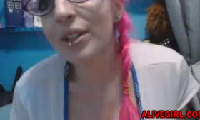 Small titted, pink haired girl is getting her daily dose of wild sex from her friend.