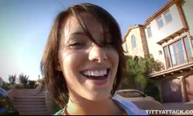 Deena Nicole busty brunette webcam show off her huge boobies.