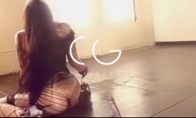 Sophia Boy Luxe is wearing erotic lingerie, garter belt and sucking a guy's hard meat stick.