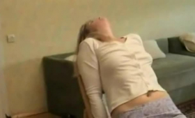 Russian woman is having a casual sex session with her elderly neighbor in her house