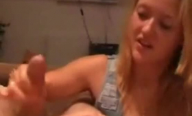Tiny titted teen cumshot
