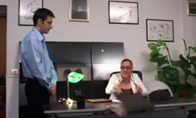 Horny office milf coated in cum by her horny coworker