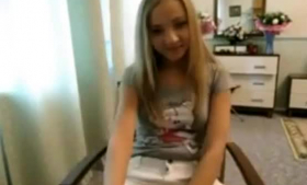 Sweet blonde teen gets toyed by mc.