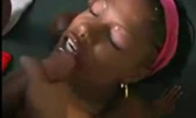 Young Black Amateur Gives Sloppy Blowjob & Gets A Creampie