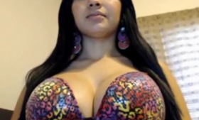 Busty babe was caught on tape while she was having sex with two guys at the same time