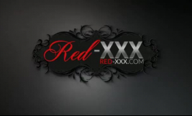Red XXX milf is riding big black dildo like she likes