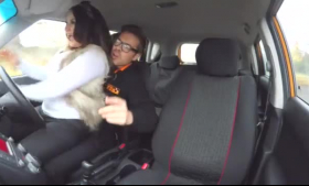 Fake Driving School joined double penetration by two stepdads and a hot hardcore stepdaughter