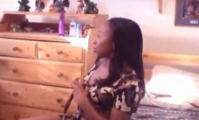 Slutty black petite teen fucked by a monster black cock