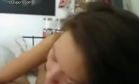 Young Brazilian chick gives handjob