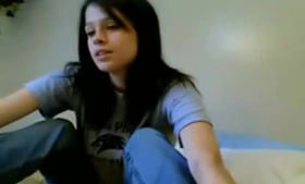 Dark haired chick tied her legs and feet and got fucked hard, while her hands were tied up