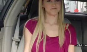Teen hitchhiker pleasing a 3 ways and getting fucked