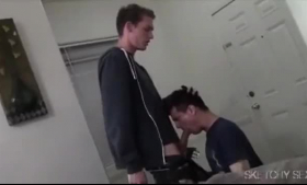 Handsome cokehead gets spanked by milf and girl