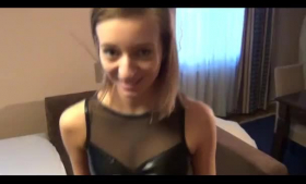 Hot babeie with obviously perky boobies got her pussy pounded during her first job interview.
