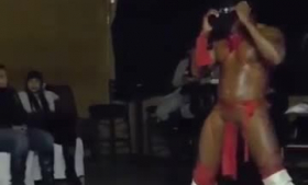 Kinky, tattooed dancer is getting her pussy licked and forced to watch her performance in many positions