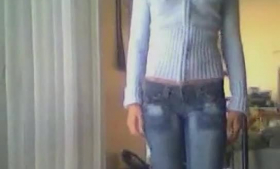 Petite teen strips off her clothes and carefree uniform