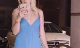 Rich teen girl hitchhiking cabbie doesn't care if she gets stuck because she c fucks her driver
